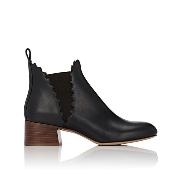 Chloe Shoes | Chloe Lauren Scalloped Chelsea Boots in Size 36 | Color: Black/Brown | Size: 36 | Ychanami's Closet